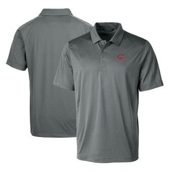 Men's Cincinnati Reds Cutter & Buck Steel Prospect Textured Stretch Big & Tall Polo