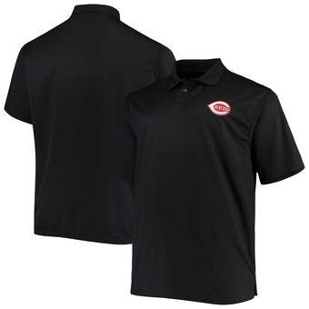 Men's Cincinnati Reds Fanatics Black Big & Tall Solid Birdseye Polo