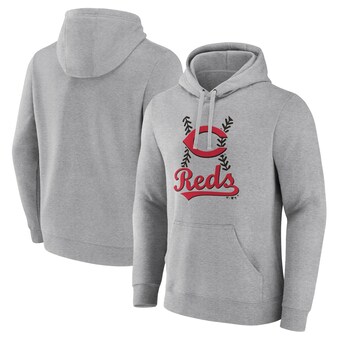 Men's Cincinnati Reds Gray Fastball Pullover Hoodie