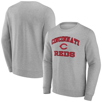 Men's Cincinnati Reds Heather Gray Heart & Soul Pullover Sweatshirt