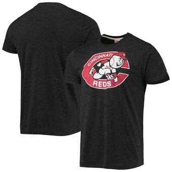 Men's Cincinnati Reds Homage Charcoal Hand-Drawn Logo Tri-Blend T-Shirt