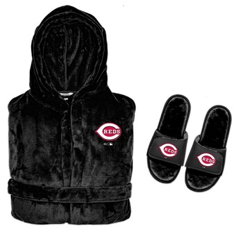 Men's Cincinnati Reds  ISlide Black Hooded Phantom Robe & Slide Bundle