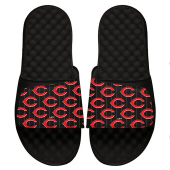 Men's Cincinnati Reds ISlide Black Loudmouth Logo Slide Sandals