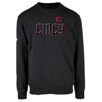 Men's Cincinnati Reds Levelwear Black City Connect Zane Core Logo Pullover Sweatshirt