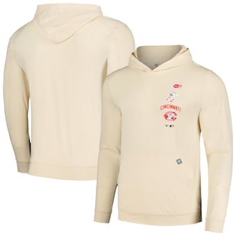 Men's Cincinnati Reds Levelwear Cream Base Line Pullover Hoodie