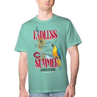 Men's Cincinnati Reds Margaritaville Mint Endless Summer Parrot Graphic T-Shirt