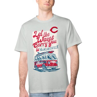 Men's Cincinnati Reds Margaritaville Silver Bus Waves Graphic T-Shirt