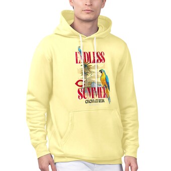 Men's Cincinnati Reds Margaritaville Yellow Endless Summer Parrot Graphic Pullover Hoodie