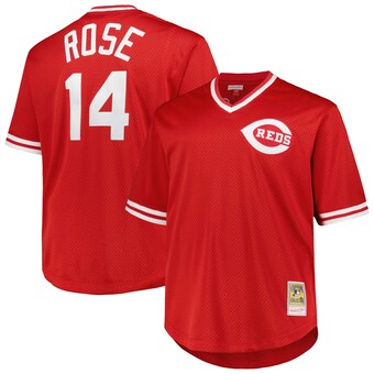 Men's Cincinnati Reds Pete Rose Mitchell & Ness Red 1984 Cooperstown Collection Mesh Pullover Jersey