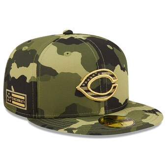 Men's Cincinnati Reds New Era Camo 2022 Armed Forces Day On-Field 59FIFTY Fitted Hat