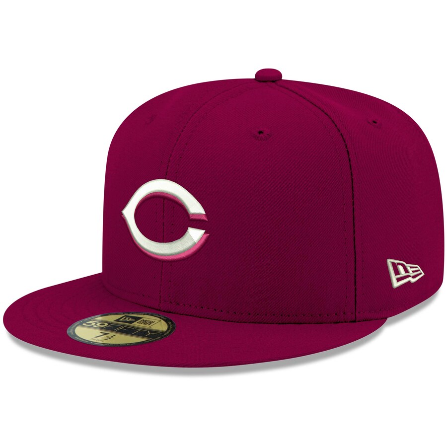 Men's Cincinnati Reds New Era Cardinal White Logo 59FIFTY Fitted Hat