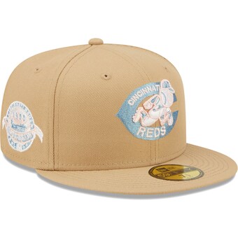 Men's Cincinnati Reds New Era Tan 1988 MLB All-Star Game Sky Blue Undervisor 59FIFTY Fitted Hat