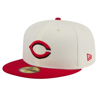 Men's Cincinnati Reds New Era White Evergreen Chrome 59FIFTY Fitted Hat