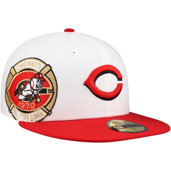 Men's Cincinnati Reds New Era White/Red Major Sidepatch 59FIFTY Fitted Hat