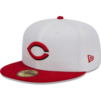 Men's Cincinnati Reds New Era White/Red Optic 59FIFTY Fitted Hat