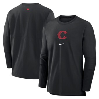 Men's Cincinnati Reds Nike Black Authentic Collection City Connect Player Tri-Blend Performance Pullover Jacket