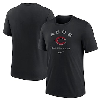 Men's Cincinnati Reds Nike Black Authentic Collection Tri-Blend Performance T-Shirt