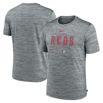 Men's Cincinnati Reds Nike Heather Gray Authentic Collection Velocity Performance Practice T-Shirt