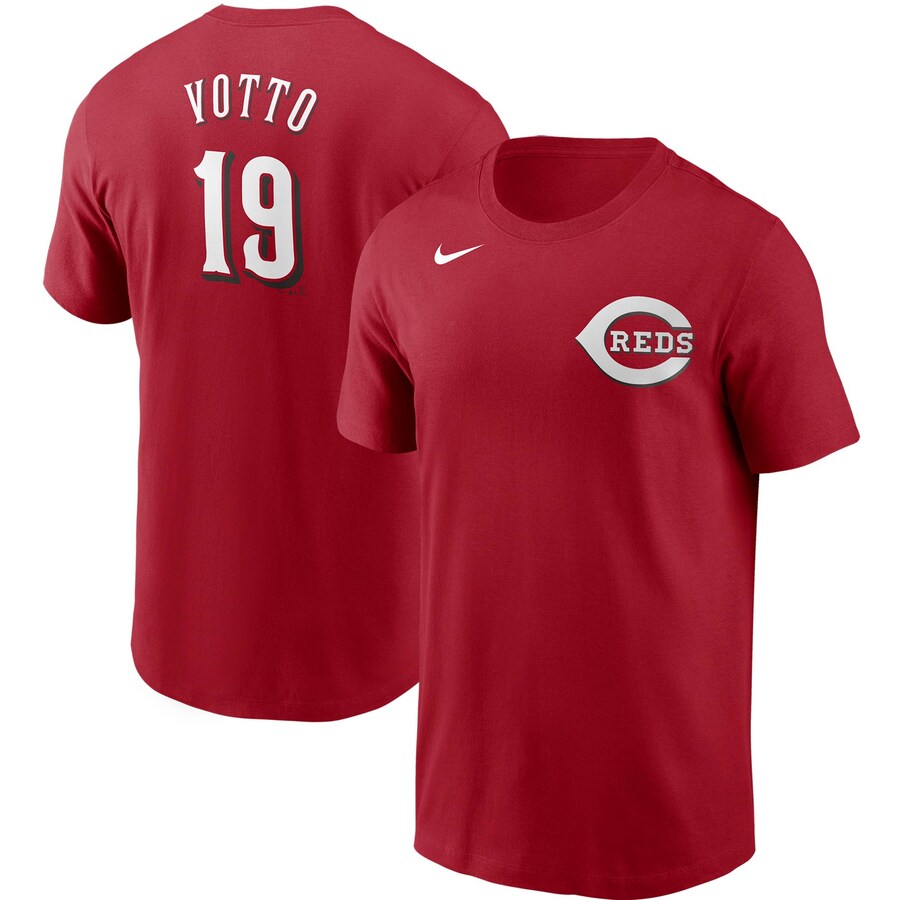 Men's Cincinnati Reds Joey Votto Nike Red Name & Number T-Shirt