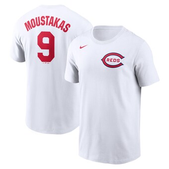 Men's Cincinnati Reds Mike Moustakas Nike White 2022 Field of Dreams Name & Number T-Shirt