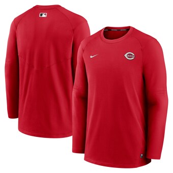 Men's Cincinnati Reds Nike Red Authentic Collection Logo Performance Long Sleeve T-Shirt