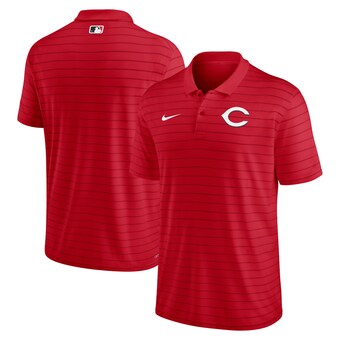 Men's Cincinnati Reds Nike Red Authentic Collection Victory Striped Performance Polo