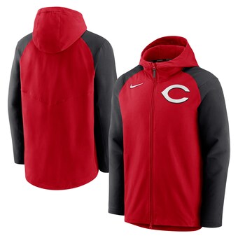 Men's Cincinnati Reds Nike Red/Black Authentic Collection Performance Raglan Full-Zip Hoodie