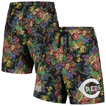 Men's Cincinnati Reds  PLEASURES Black Floral Shorts