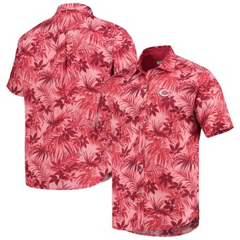 Men's Cincinnati Reds Tommy Bahama Red Sport Reign Forest Fronds Button-Up Shirt