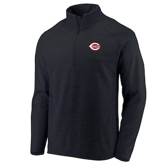 Men's Cincinnati Reds Vineyard Vines Black Performance Sankaty Half-Zip Pullover Top