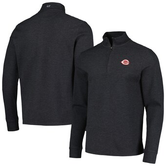 Men's Cincinnati Reds Vineyard Vines Black Saltwater Quarter-Zip Jacket