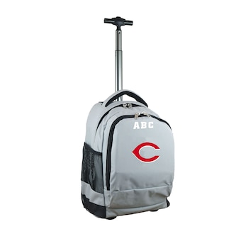 Cincinnati Reds MOJO Gray 19'' Personalized Premium Wheeled Backpack