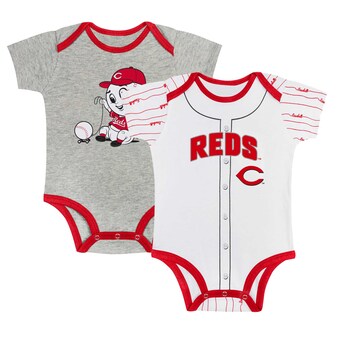 Newborn & Infant Cincinnati Reds Gray/White Two-Pack Play Ball Bodysuit Set