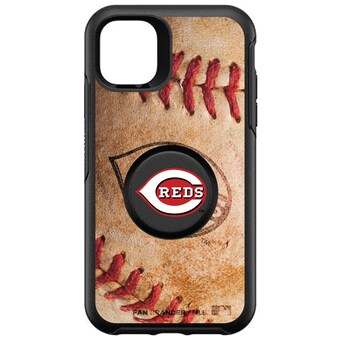 Cincinnati Reds OtterBox Black Otter+Pop PopSocket Symmetry Baseball Design iPhone Case