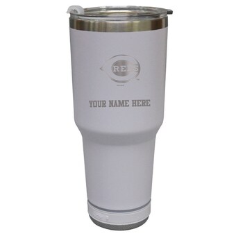 Cincinnati Reds  The Memory Company White Personalized 30oz. Stainless Steel Bluetooth Tumbler