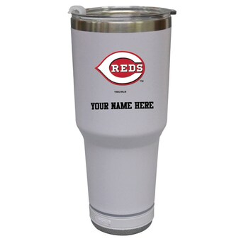 Cincinnati Reds  The Memory Company White Personalized 30oz. Stainless Steel Bluetooth Tumbler