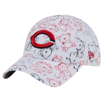 Toddler Cincinnati Reds New Era White Animal 9FORTY Flex Hat