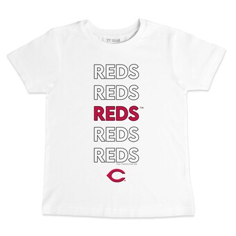 Toddler Cincinnati Reds Tiny Turnip White Stacked T-Shirt