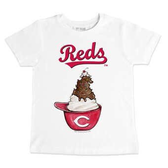 Toddler Cincinnati Reds Tiny Turnip White Sundae Helmet T-Shirt