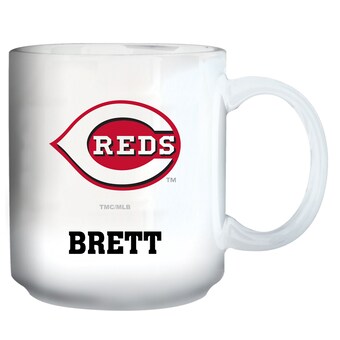 Cincinnati Reds White 11oz. Personalized Mug