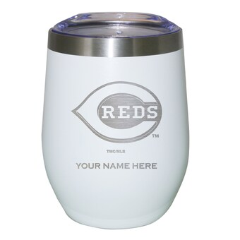 Cincinnati Reds White 12oz. Personalized Etched Stemless Tumbler