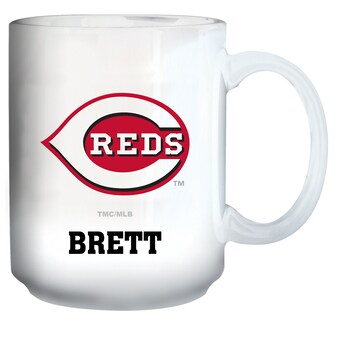 Cincinnati Reds White 15oz. Personalized Mug