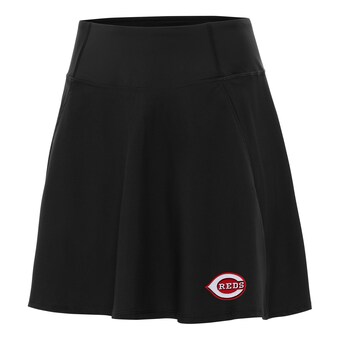 Women's Cincinnati Reds Antigua Black Chip Skort