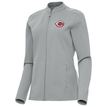 Women's Cincinnati Reds  Antigua Gray Regard Full-Zip Jacket