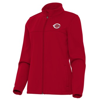 Women's Cincinnati Reds Antigua Red Links 2 Golf Full-Zip Jacket