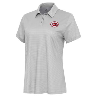 Women's Cincinnati Reds Antigua White/Gray Rings Polo