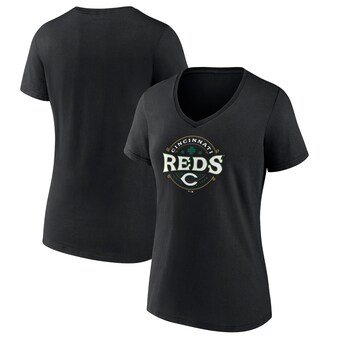 Women's Cincinnati Reds Black St. Patrick's Day Lucky T-Shirt