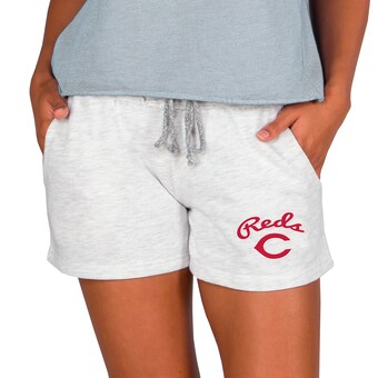 Women's Cincinnati Reds Concepts Sport Ash Mainstream French Terry Tri-Blend Shorts