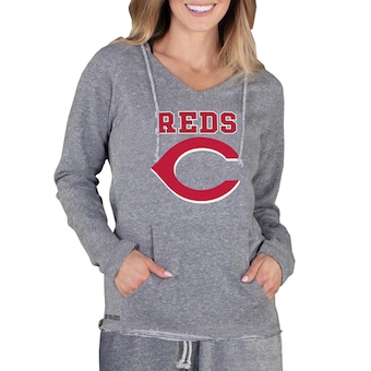 Women's Cincinnati Reds Concepts Sport Gray Mainstream Terry Long Sleeve Hoodie Top