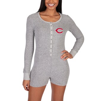 Women's Cincinnati Reds Concepts Sport Gray Venture Sweater Romper